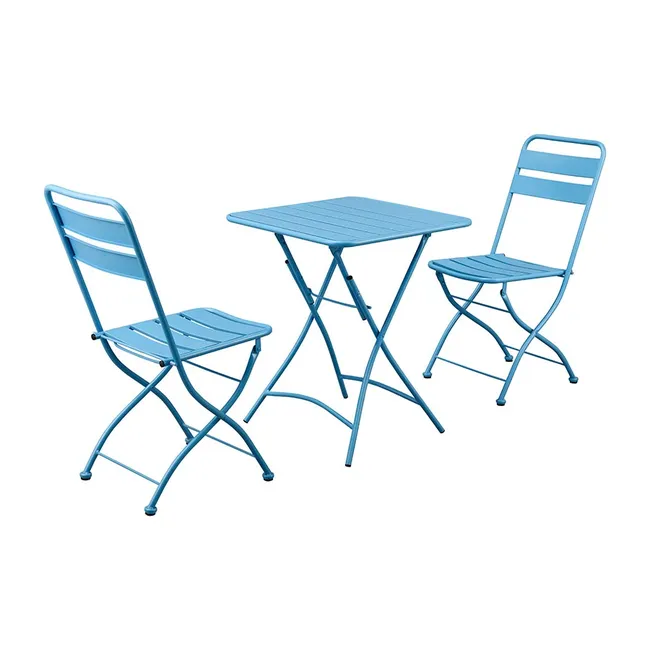 Set de Mesa Plegable (60x60 cm) y 2 Sillas Plegables Color Niagara